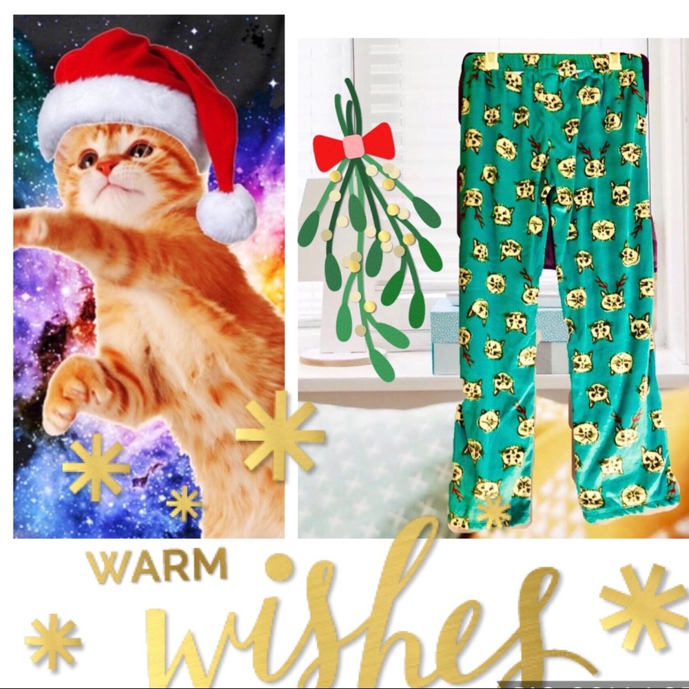 NWOT Flirtitude pj bottoms holiday Sz L